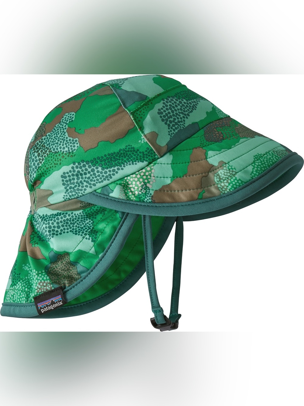Patagonia infant Green Camo Sun Hat with Chin Strap